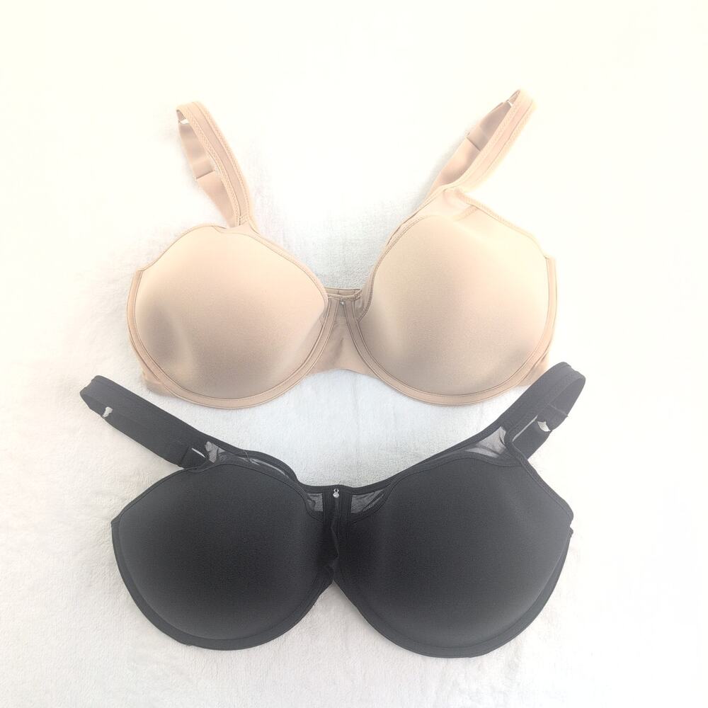Bali One Smooth U UltraLight Underwire T Shirt Bras (2) Black/Beige Women's 40DD